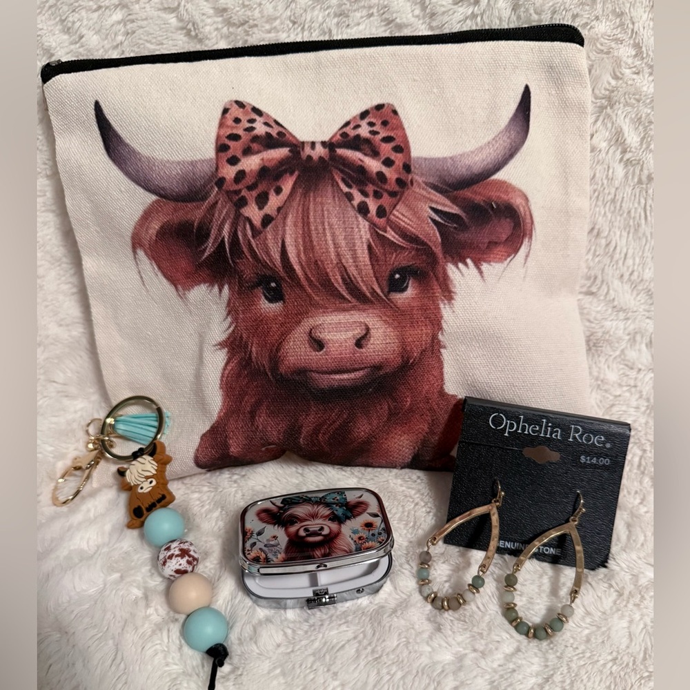NWT Highland Cow Gift Set